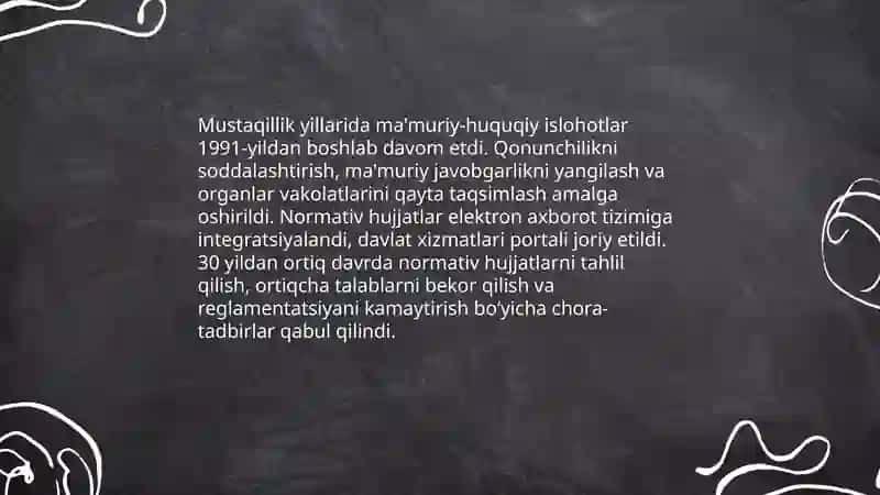 Davlat boshqaruvi tizimida amalga oshirilayotgan islohotlar 4