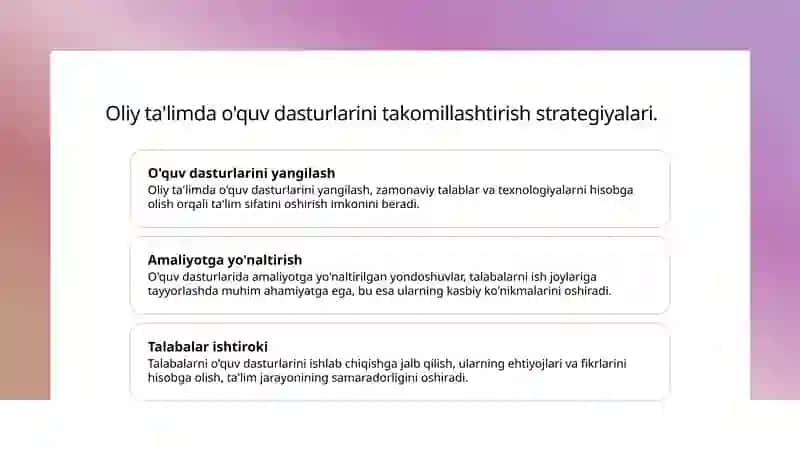 Oliy ta'lim va undan keyingi ta'limning takomillashtirilishi 4