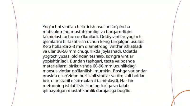 Yog'och kansturuksiyalarning biriktirish usullari 4