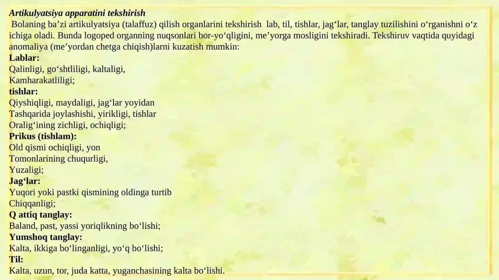 Ovoz buzilishlarini tekshirish metodikasi 4