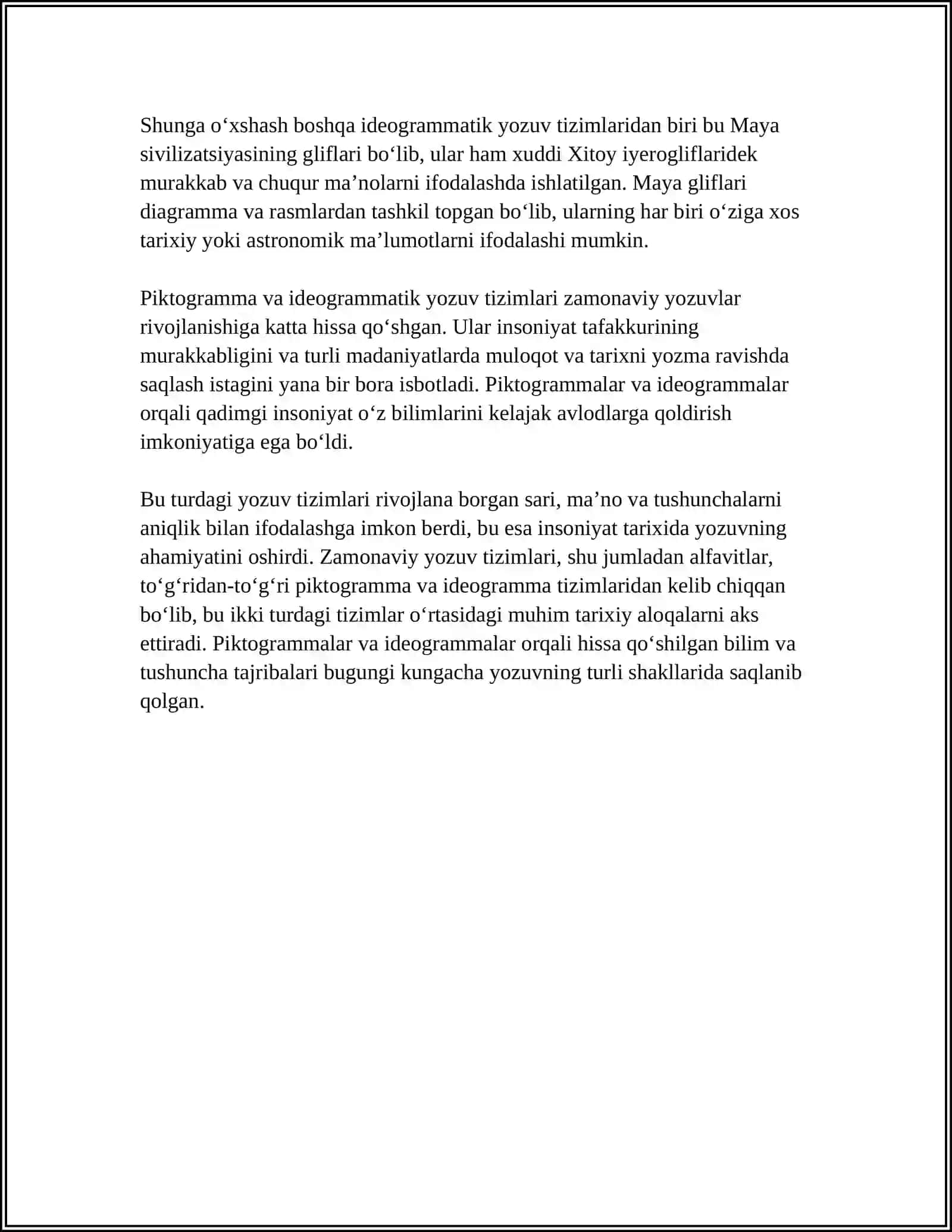 Piktogramma va ideogrammatik qadimiy yozuv tizimlari 4