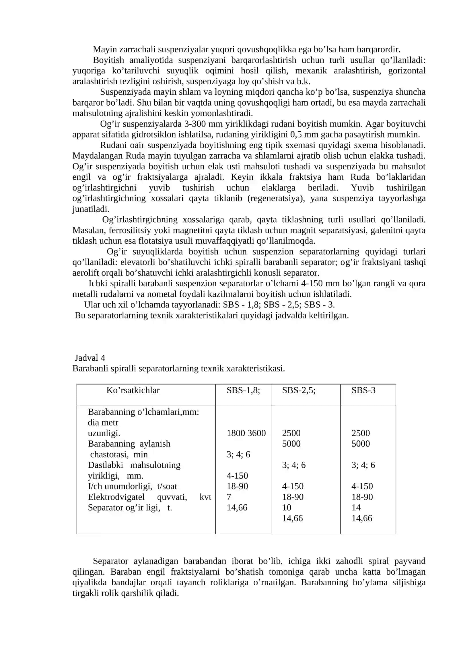 Metalli rudalarni gravitatsiya usulida boyitish texnologiyasi 4