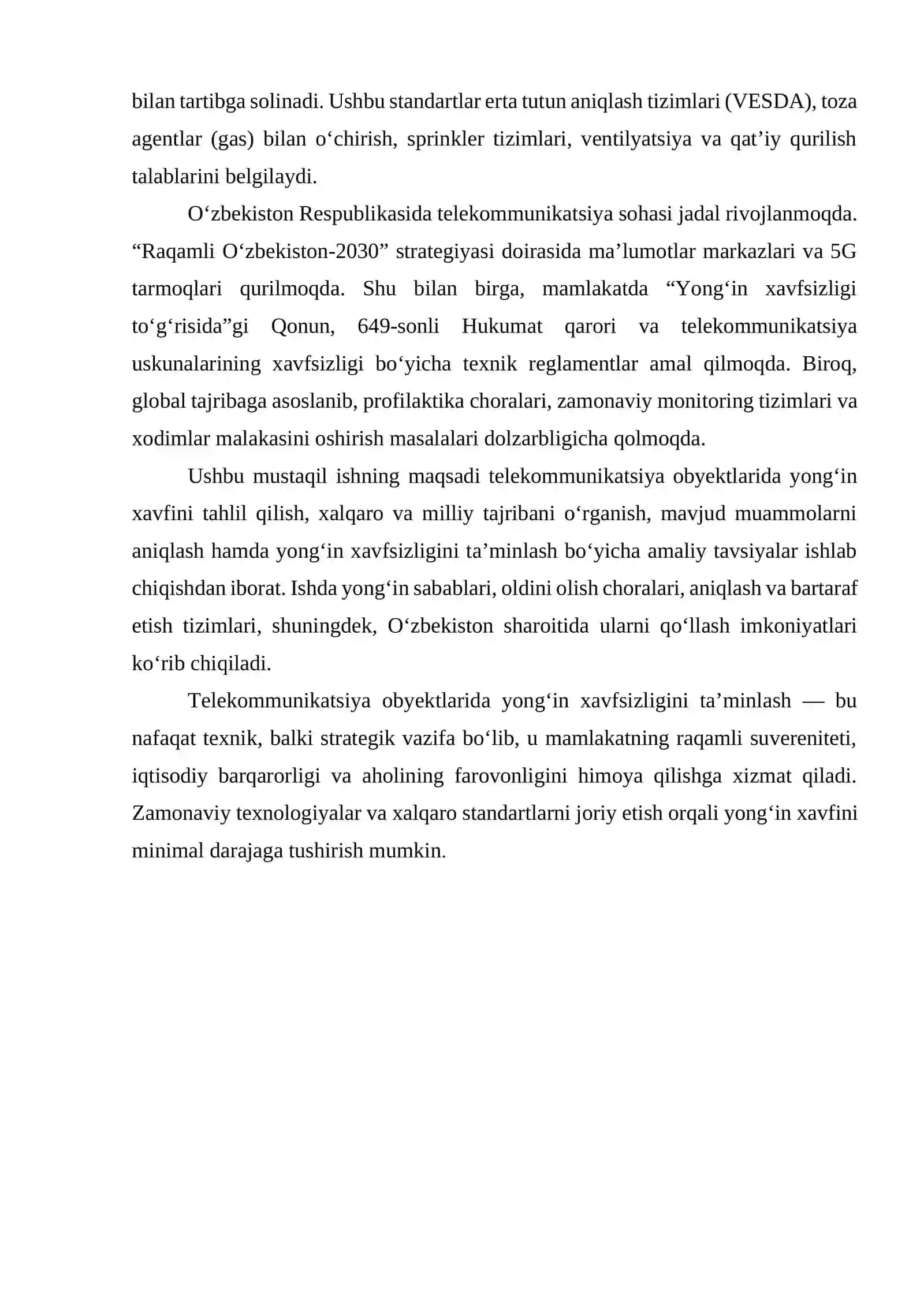 Telekommunikatsiya obyektlarida yong‘in xavfsizligi 4