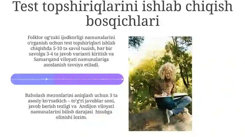 Xalq Ogʻzaki Ijodiyoti boʻyicha Test va Blitz-Soʻrovnomalarni Ishlab Chiqish Metodlari 4