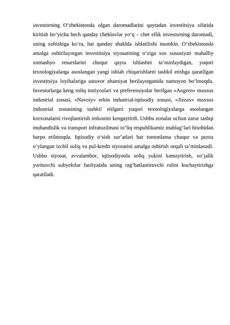 Sanoat iqtisodiyoti fanidan Faol investitsiya sharotida sanoat tarmoqlarida investitsion muhitni yaxshilash omillari 4