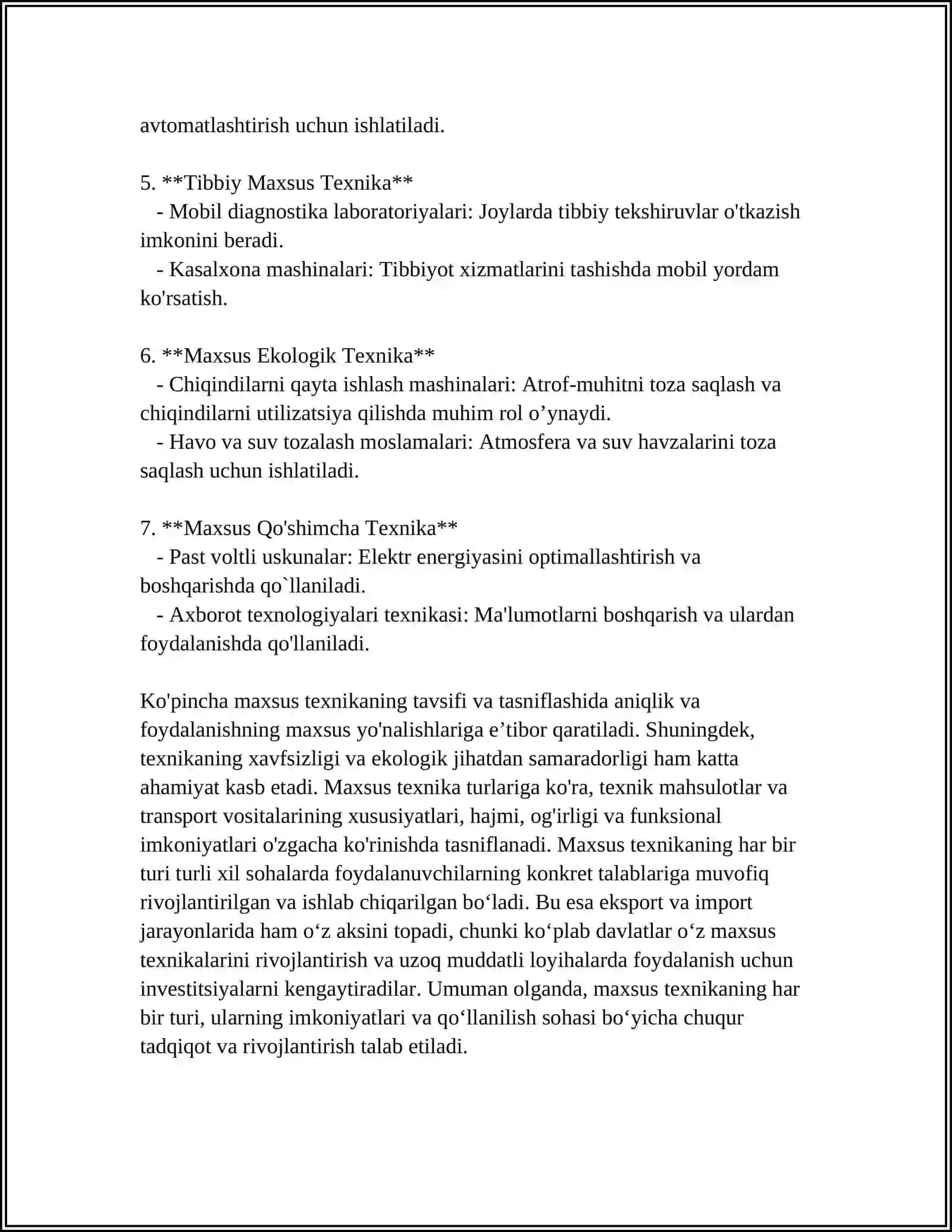 DUNYONING ETUK FIRMA VA KOMPANIYALARINING MAXSUS MASHINALARI, TURLARI, QOʻLLANILISHI VA TASNIFI 4