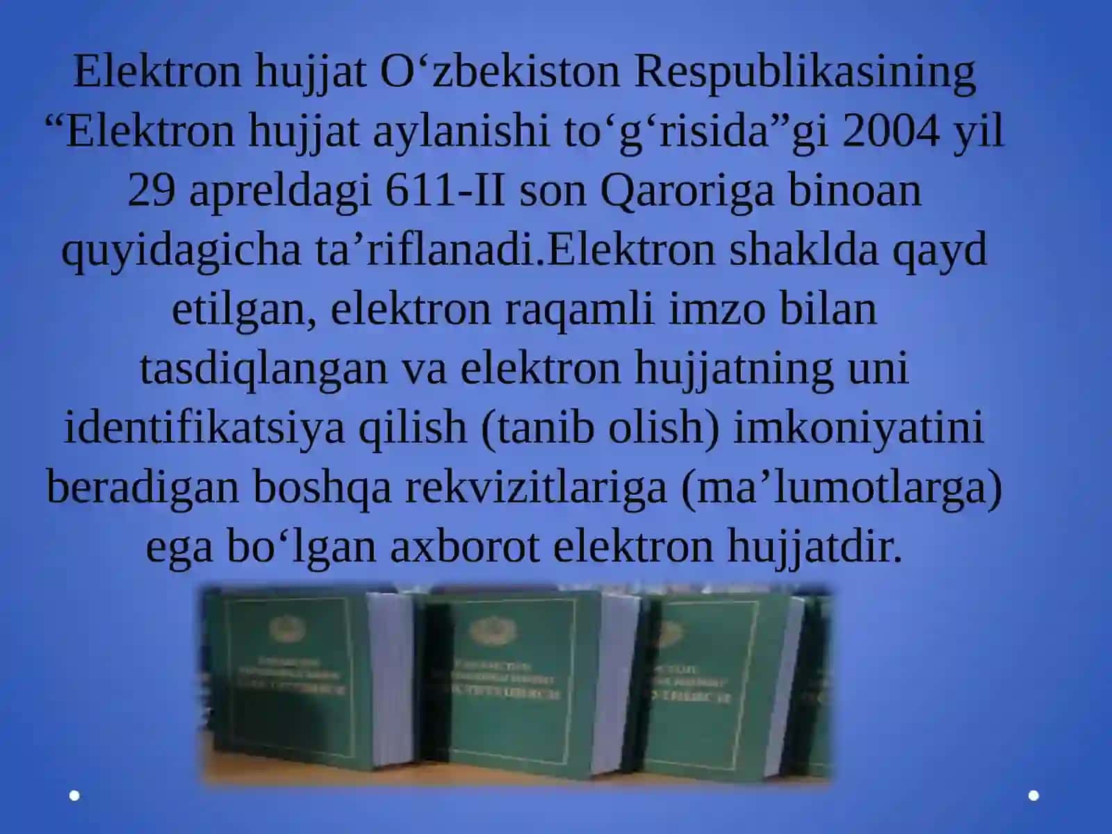 ELEKTRON TIJORAT TIZIMIDA ELEKTRON HUJJAT AYLANISHI 4