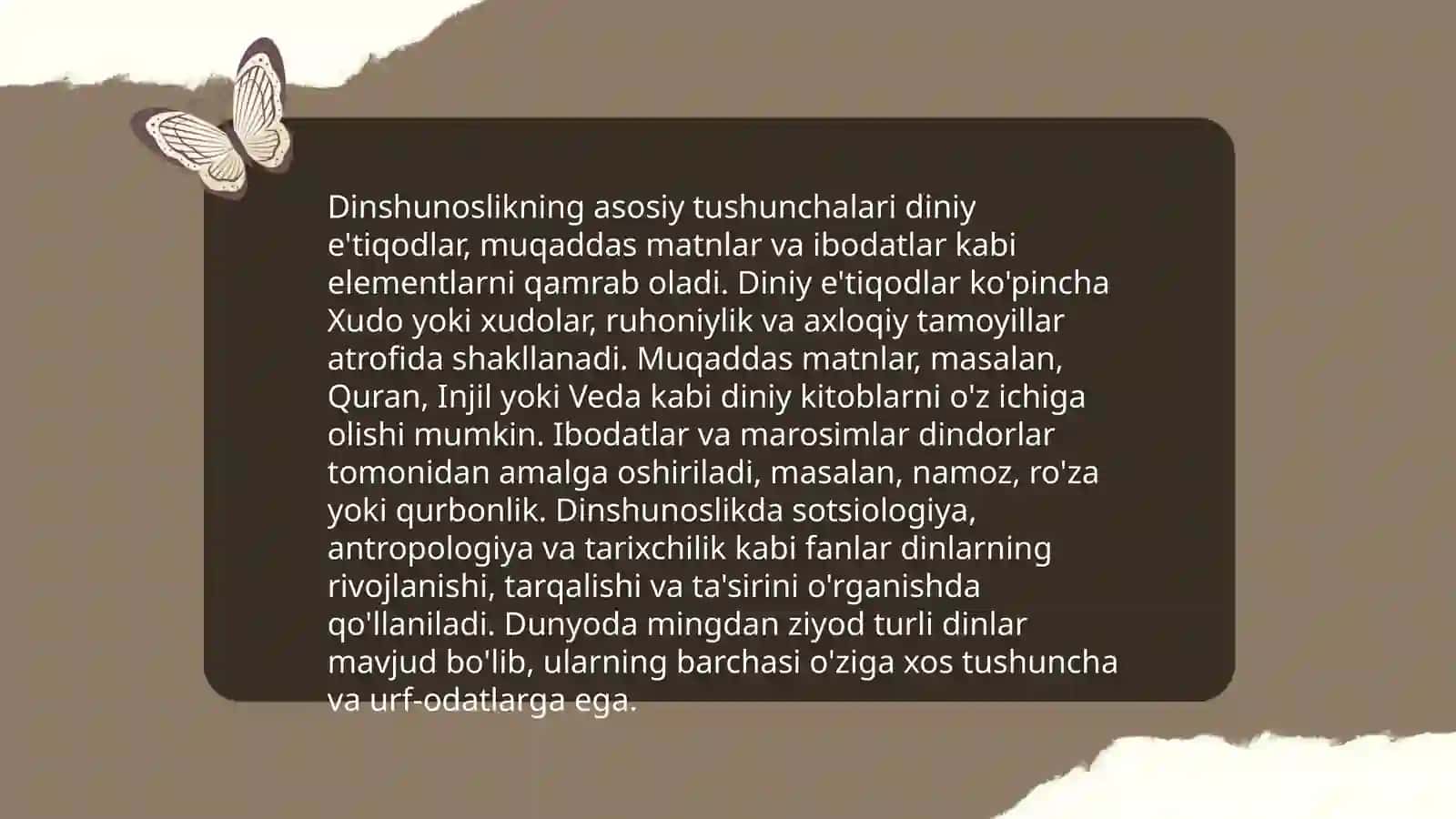 Dinshunoslik faning predmeti 4