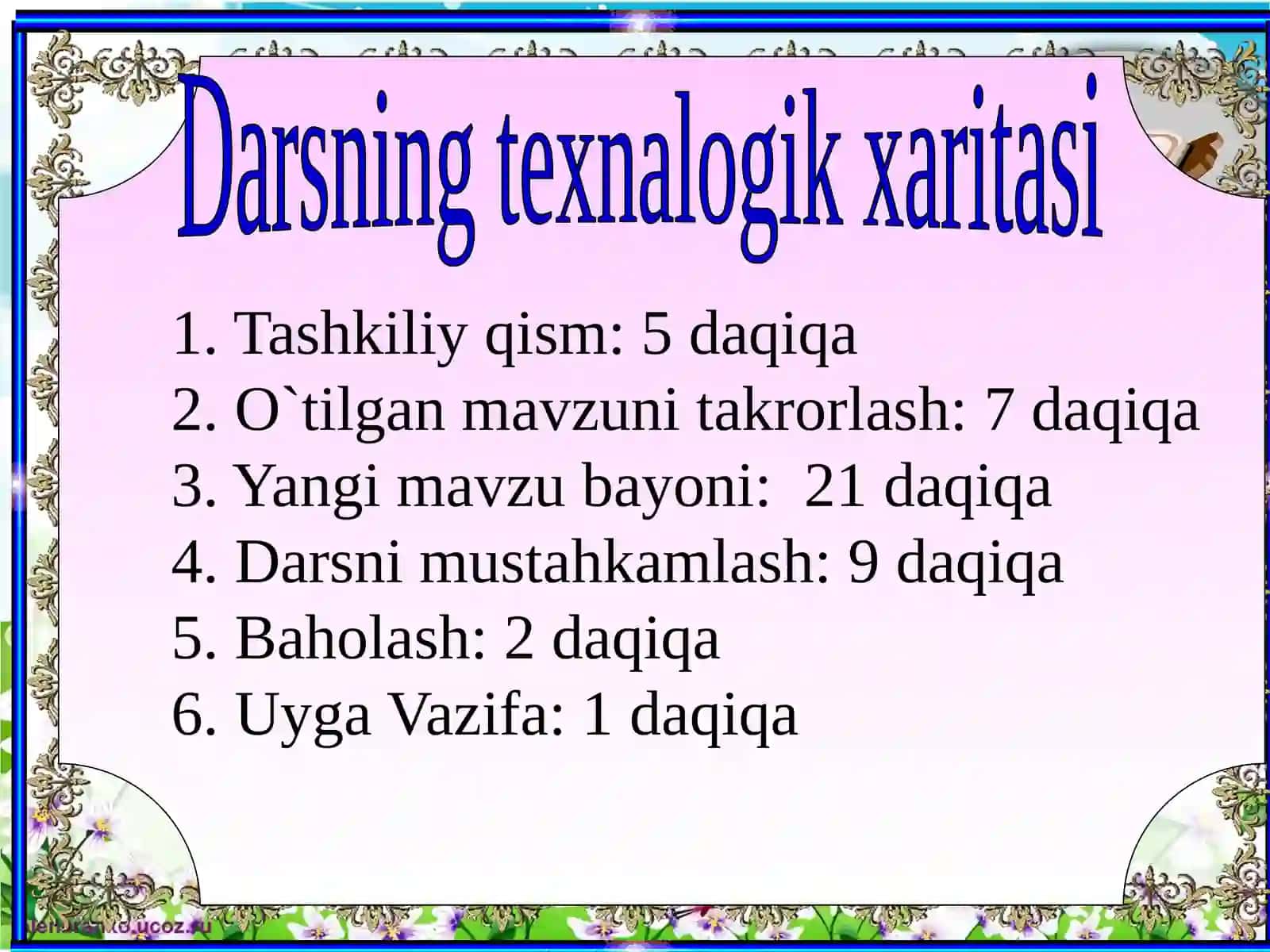 Darsning maqsadi 4
