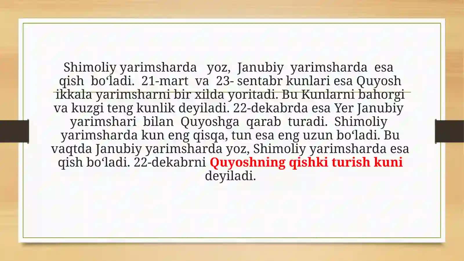 Yerning quyosh atrofida aylanishi 4
