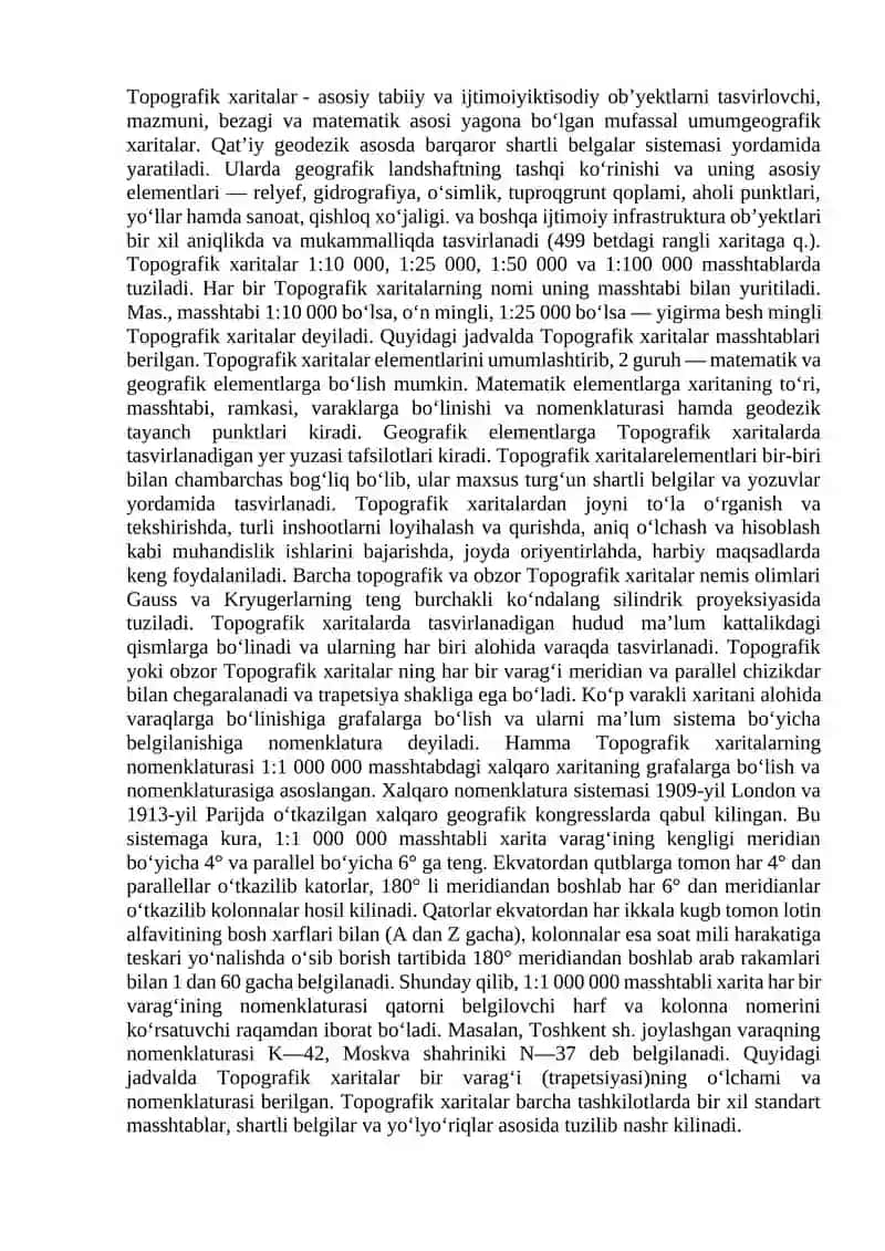 Geografiyada mashq va masalalar yechish fanidan  Mustaqil ish 4