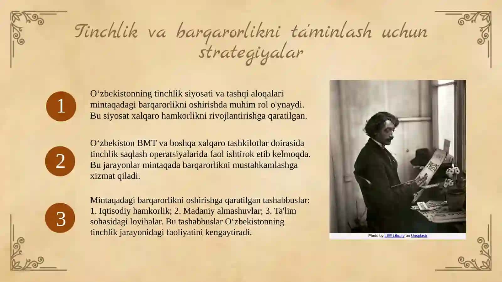 Oʻzbekistonning markaziy osiyo tinchlik va barqarorlikni taminlashdagi oʻrni 4
