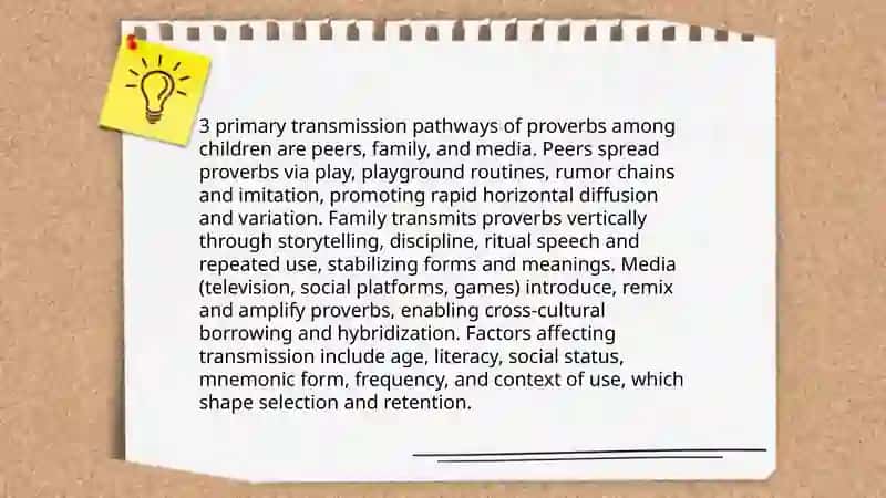 Proverbs and similarities in children’s folklore 4