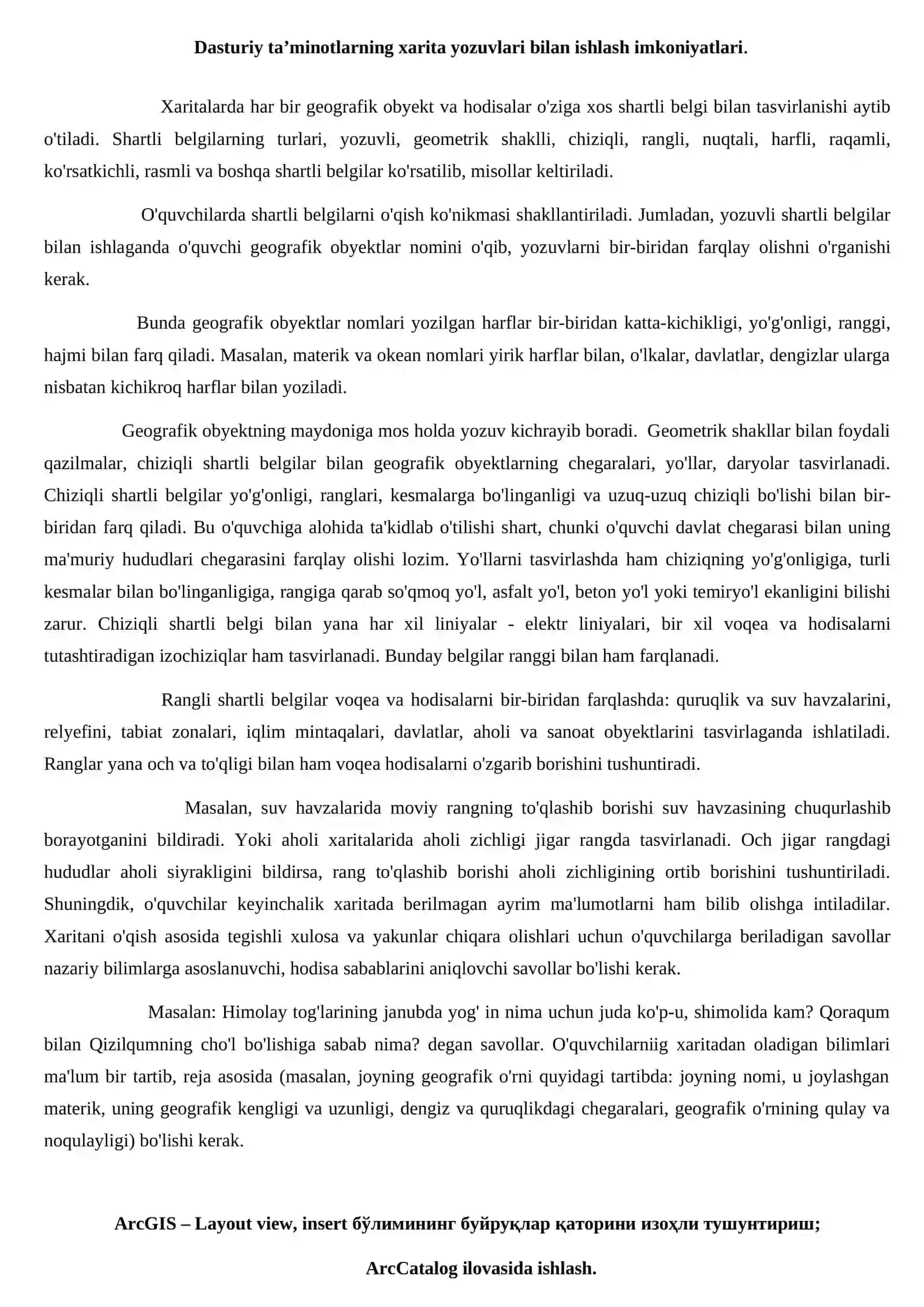 Турли хил мавзули хариталар учун компоновка макетини ишлаб чиқиш 4
