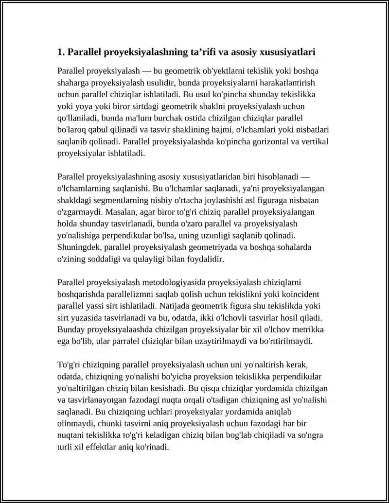 PARALLEL PROYEKSIYALASH 4