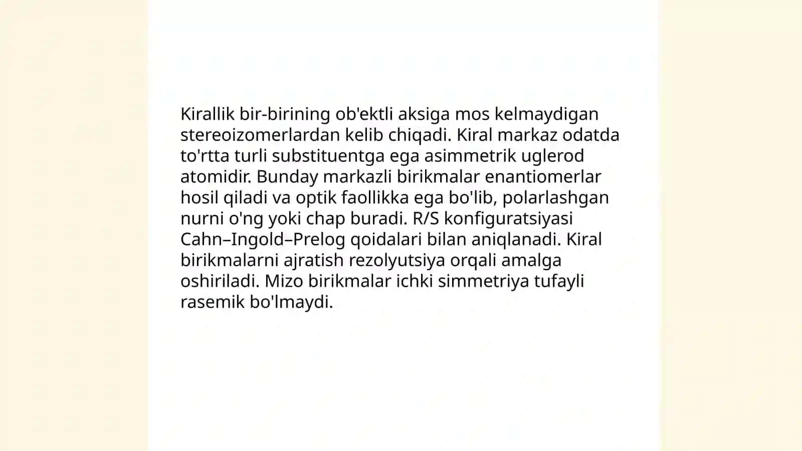 Organik moddalarning fazoviy tuzilishi 4