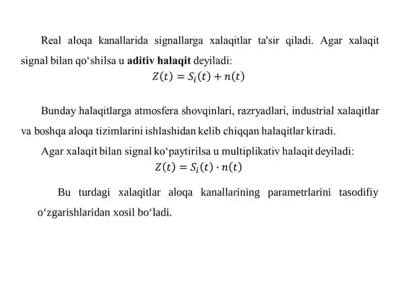 Diskret signallarni optimal qabul qilish 4