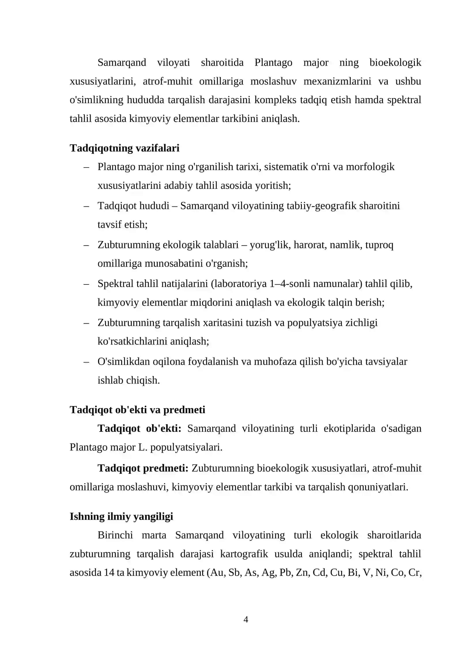 ZUBTURUM (PLANTAGO MAJOR)NING BIOEKOLOGIK AHAMIYATI VA ATROF-MUHITGA MOSLASHUVI 4