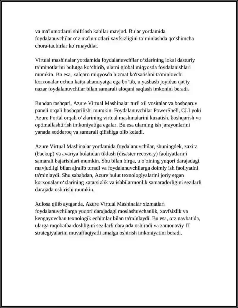 MICROSOFT AZURE XIZMATLARI 4