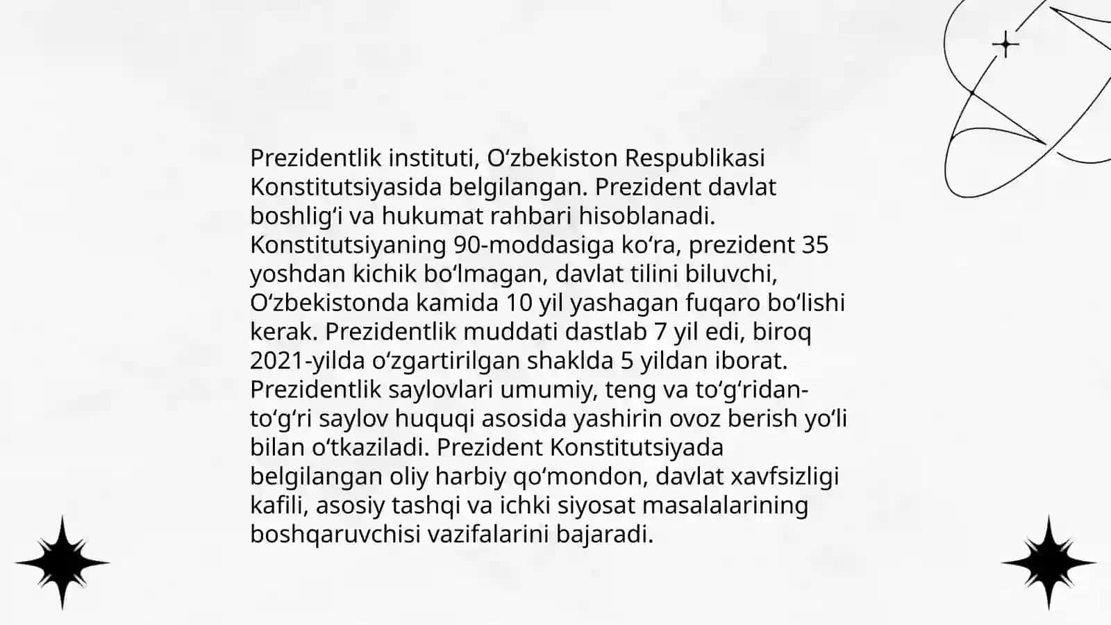 O'zbekiston Respublikasida Prezidentlik institutining joriy etilishi Islom Karimovning Oʻzbekiston Respublikasi Prezidenti etib saylanishi Almurodova Zulayho 4