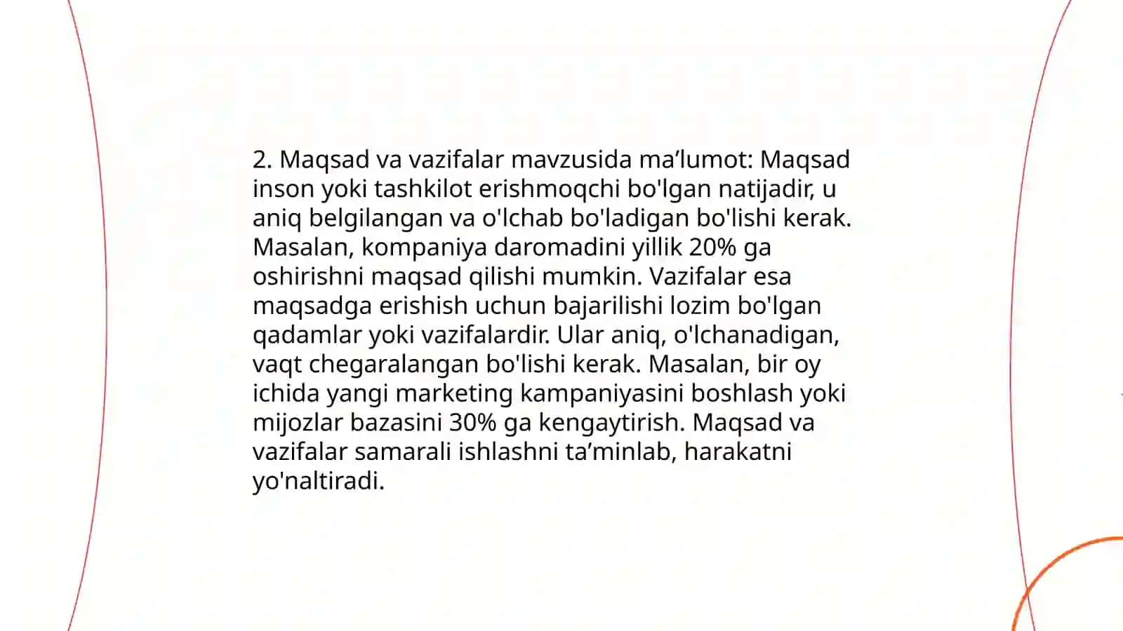 Korxona biznes rejasining tarkibiy qisimlari 4