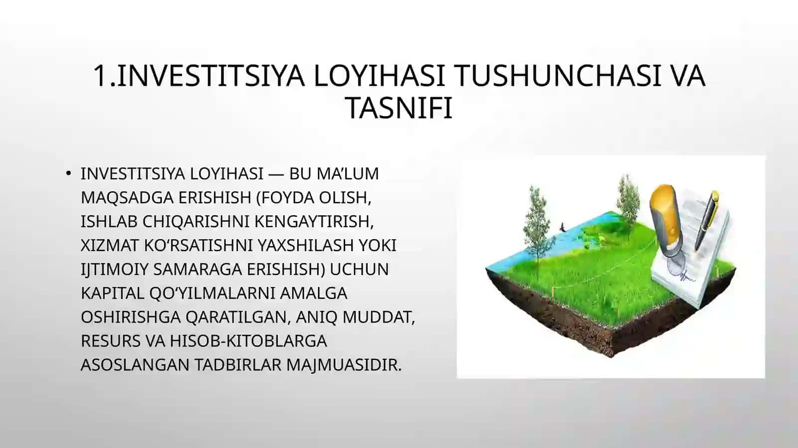 Investitsiya loyihalarini ishlab chiqish metodologiyasi va asosiy bosqichlari 4