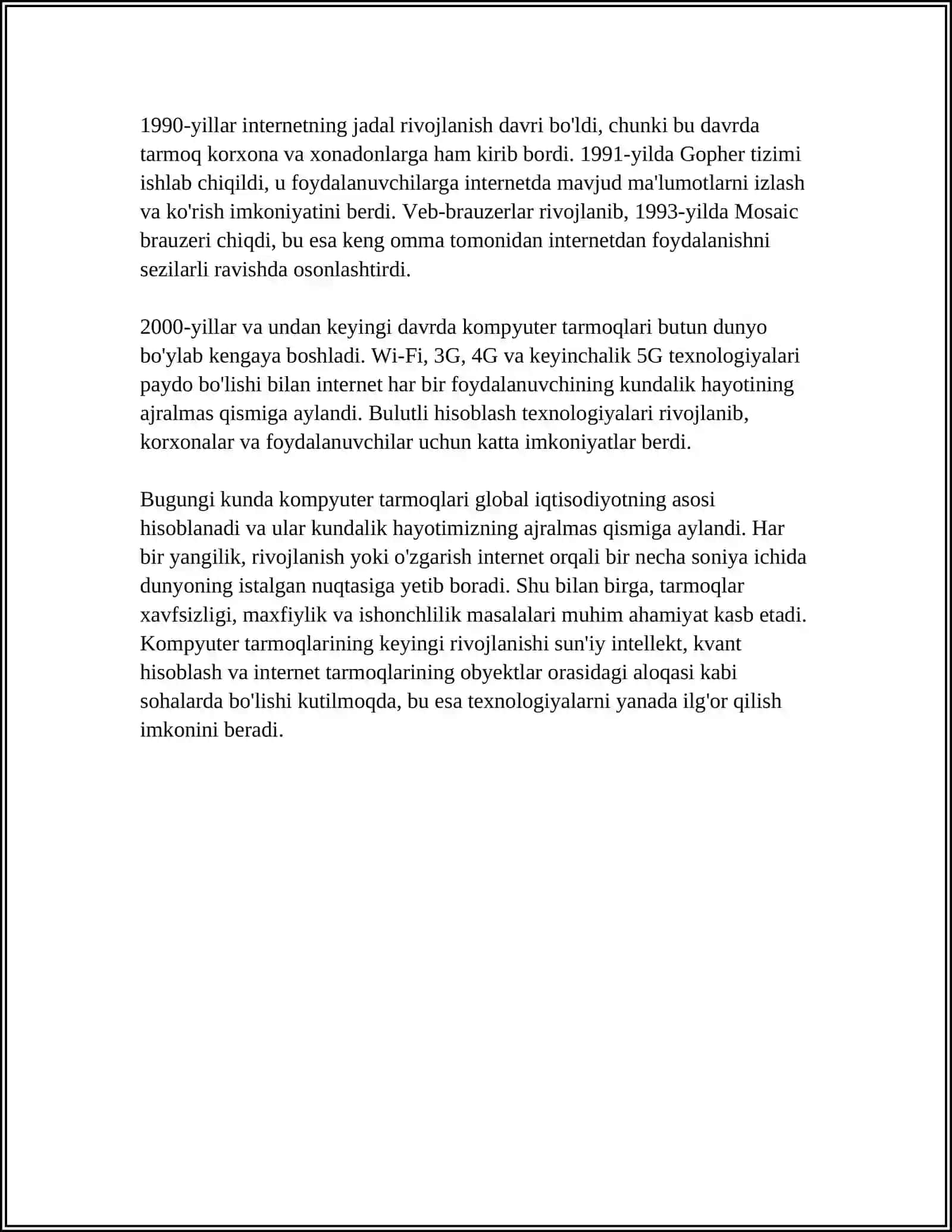 KOMPYUTER TARMOQLARINING RIVOJLANISH EVALYUTSIYASI 4