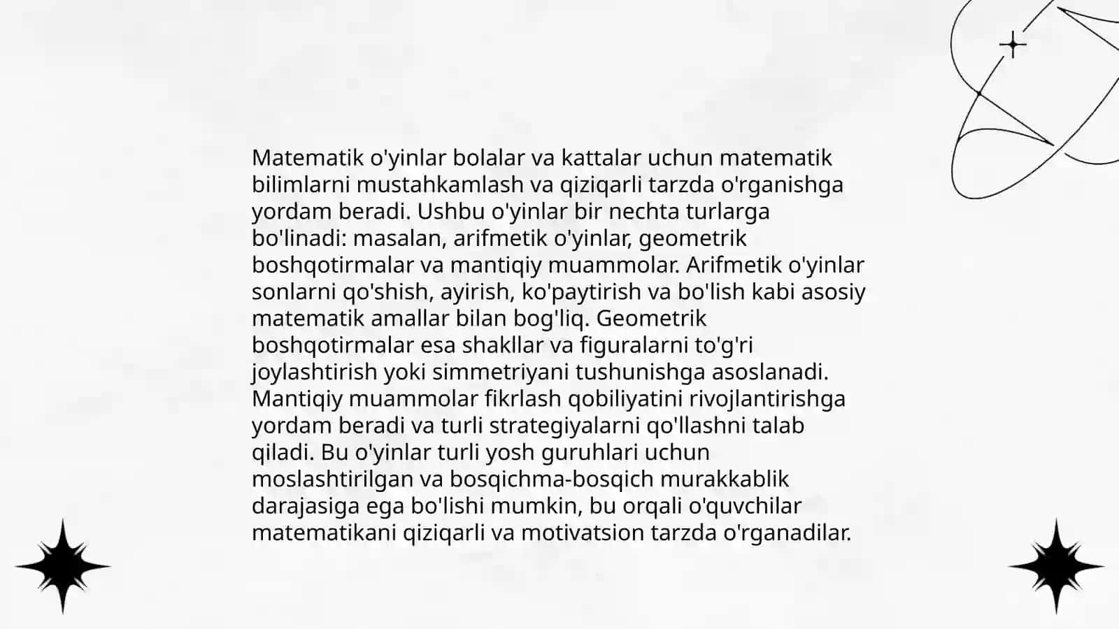 Matematikadan ekskursiyalar, ertaliklar oʻyinlarni tayyorlash va oʻtkazish metodikasi 4