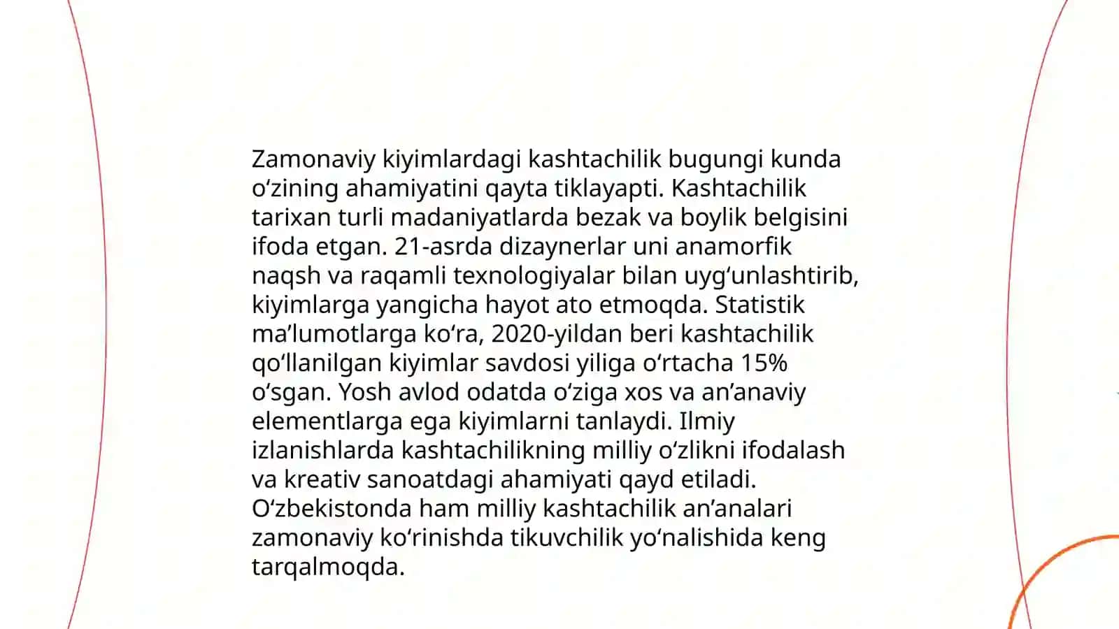 Kashtachilik va zamonaviy kiyimlar, uy-roʻzgʻor buyumlari 4
