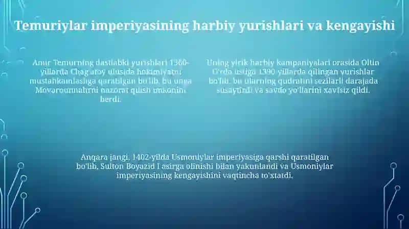 Amir Temur va Temuriylar davri 4