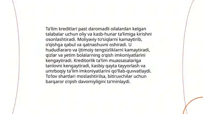 Ta'lim kreditlari: afzalliklari va muammolari 4