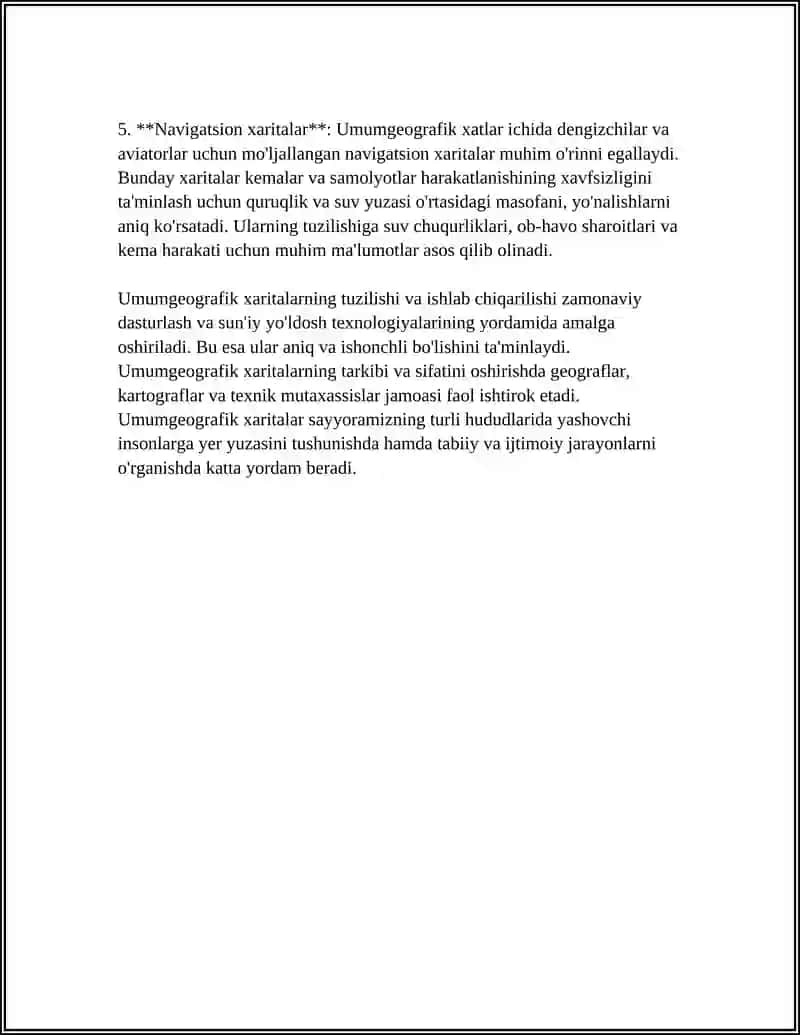 Umumgeografik xaritalarni O'rganish 4