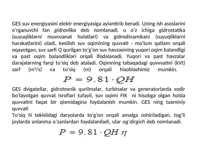 Gidroelektr stansiyalar (GES) 4