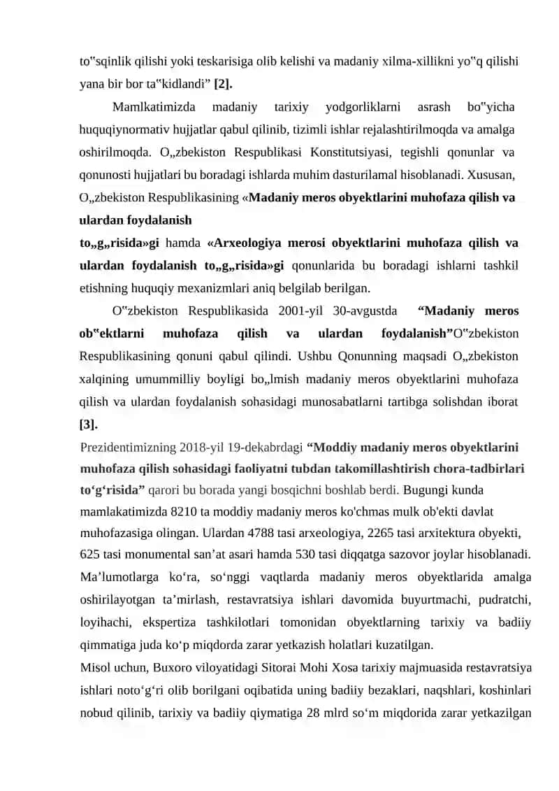 TARIXIY OBIDALARNI 3D MODELLASHTIRISHNING AHAMIYATIGA OID MA'LUMOTNOMA TAYYORLASH 4