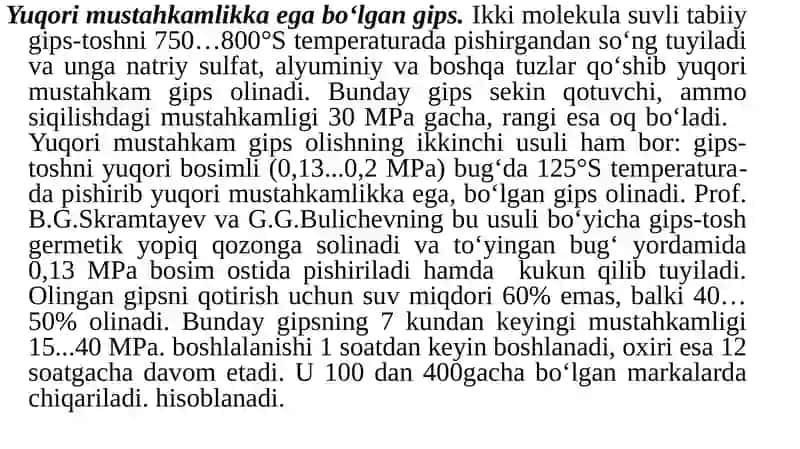 GIPSLI BOG‘LOVCHILAR ISHLAB CHIQARISHTEXNOLOGIYASI 4