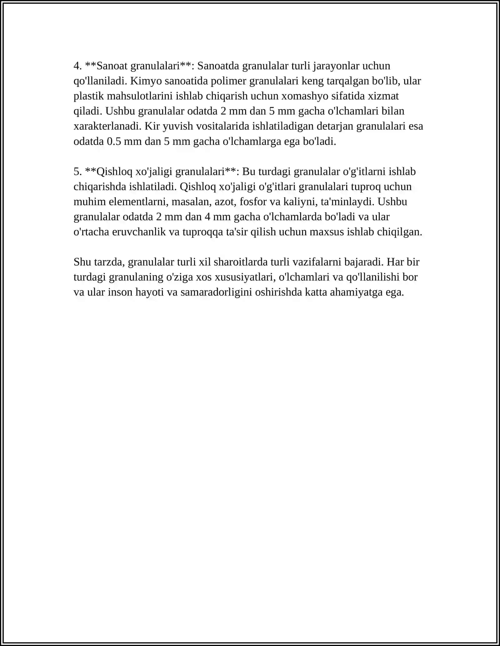 GRANULALAR NOMENKLATURASI VA TARKIBLARI 4