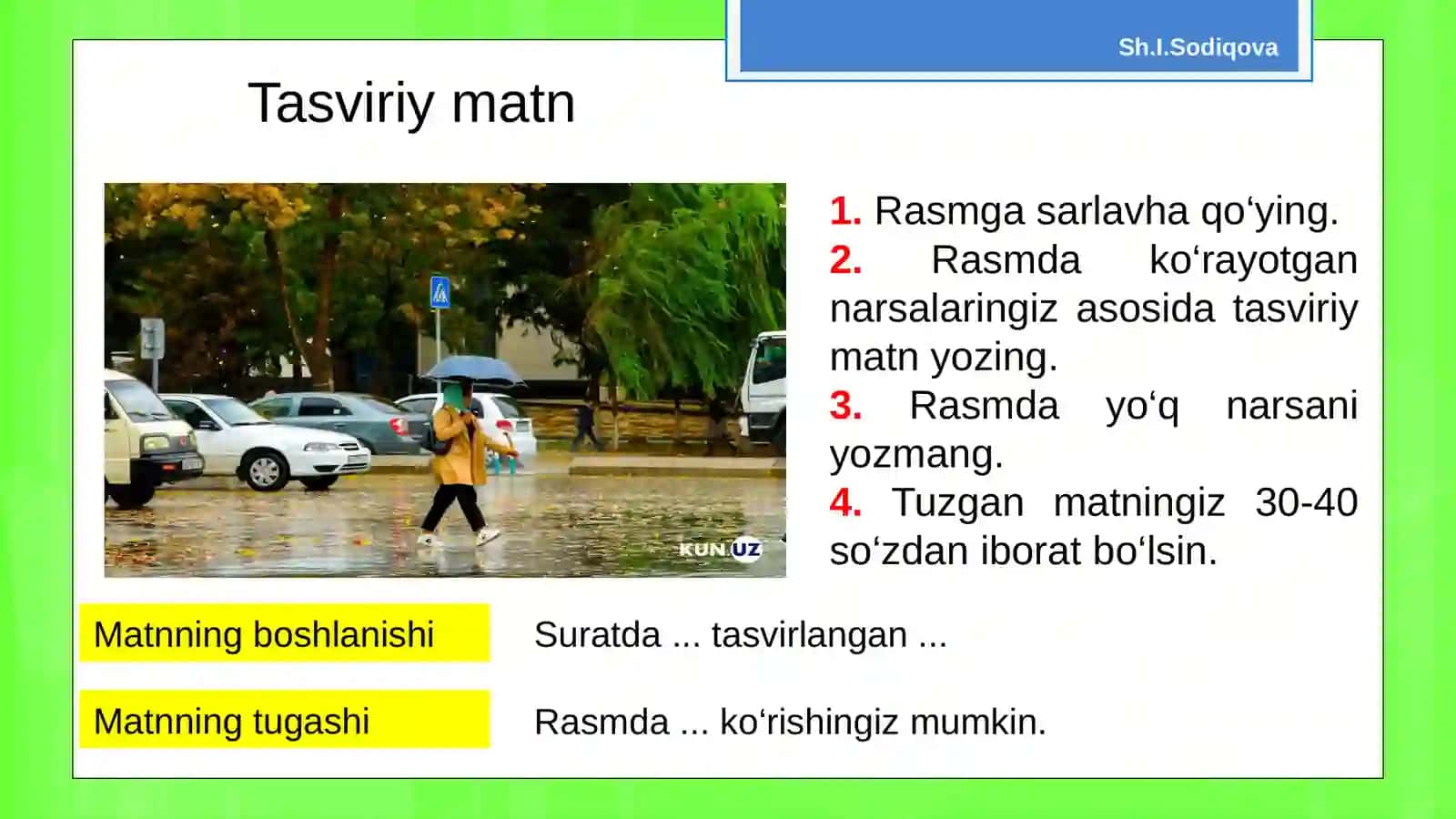 6-sinf Ona tili fani Tasviriy matn, Til birliklari mavzuda dars taqdimot 4