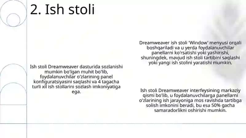 Dreamweaver dasturi 4