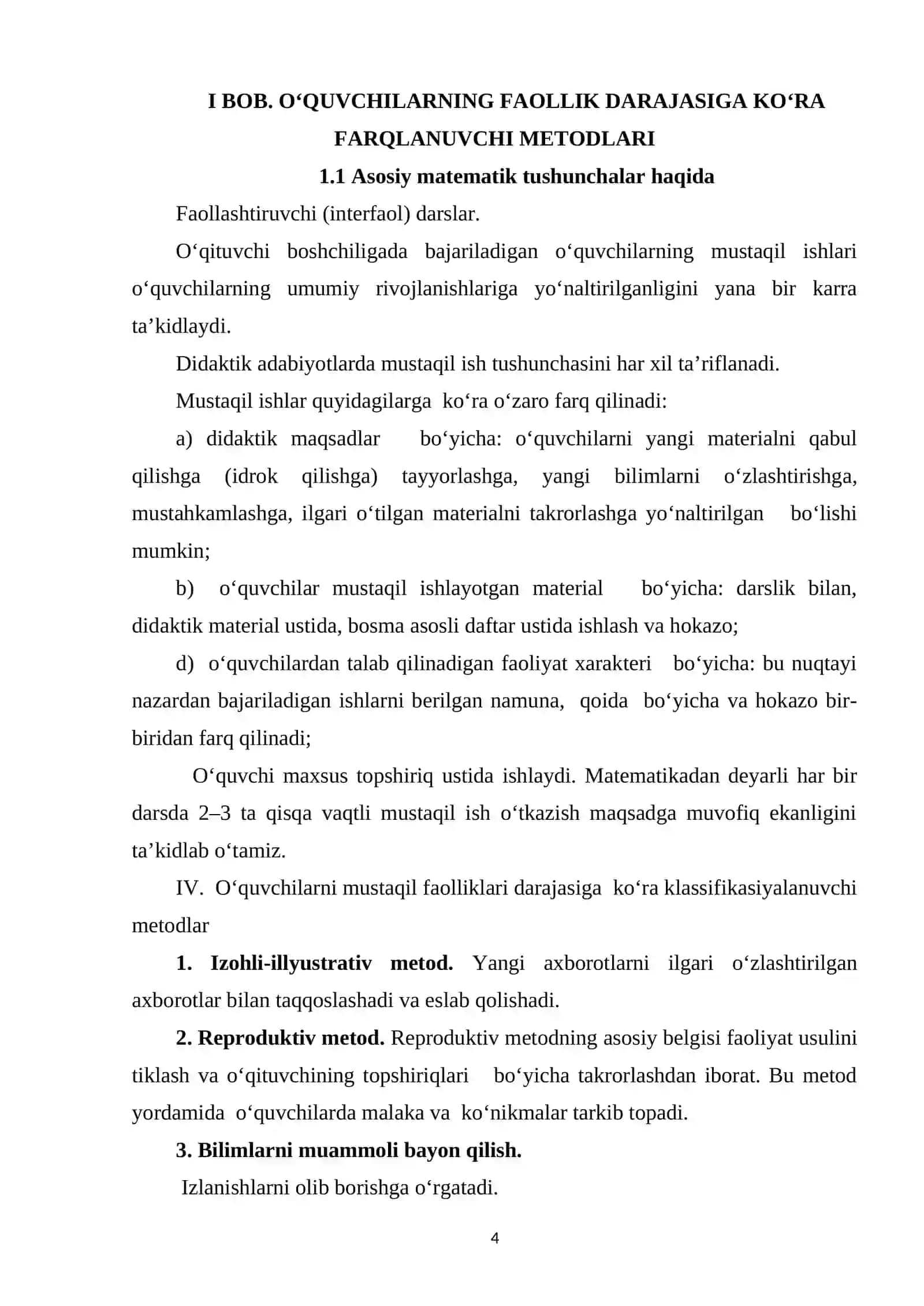 BOSHLANG'ICH SINFDA MATEMATIKANI O'QITISH JARAYONIDA O'QUVCHILARNI FAOLLASHTIRISH USULLARI 4