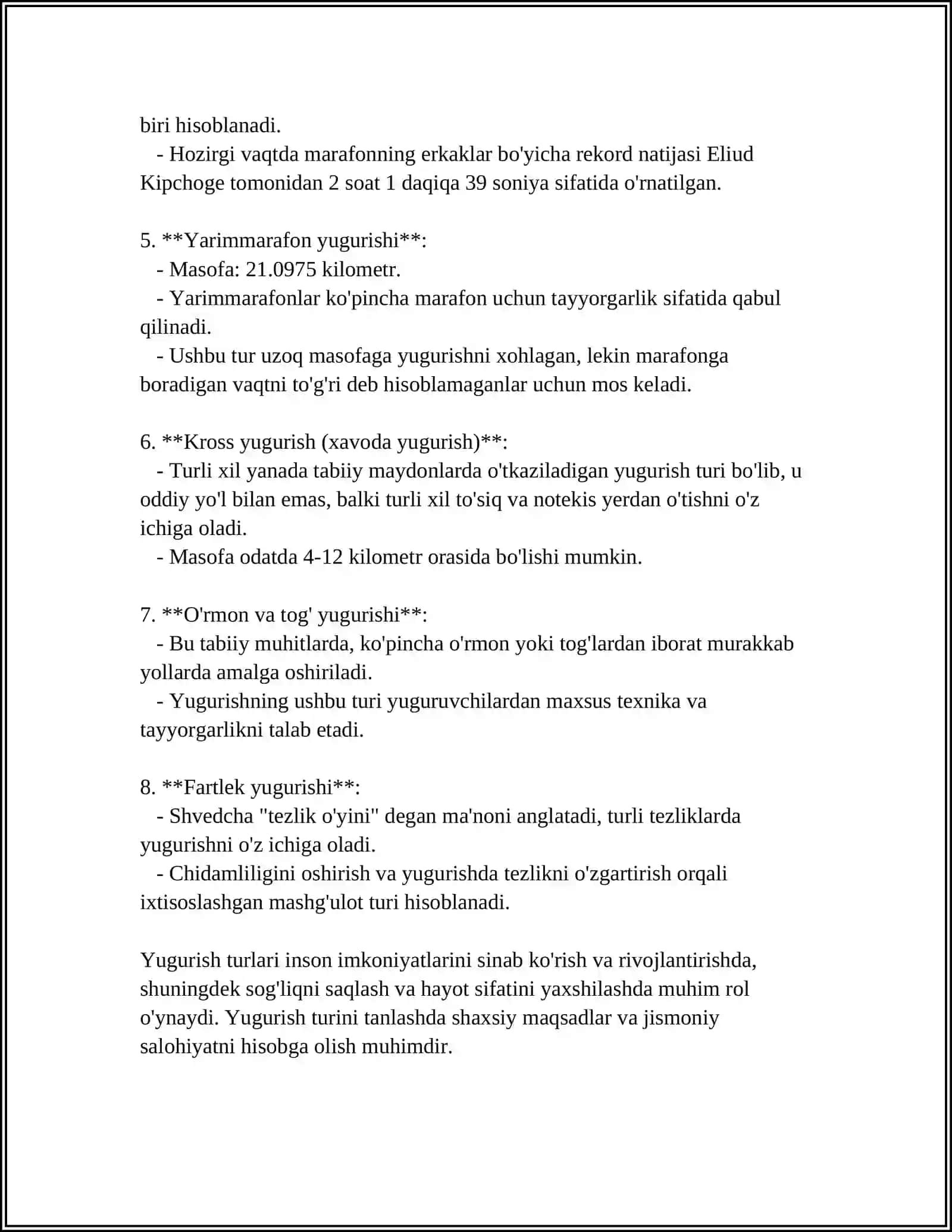 YENGIL ATLETIKA TURLARI HAQIDA 4
