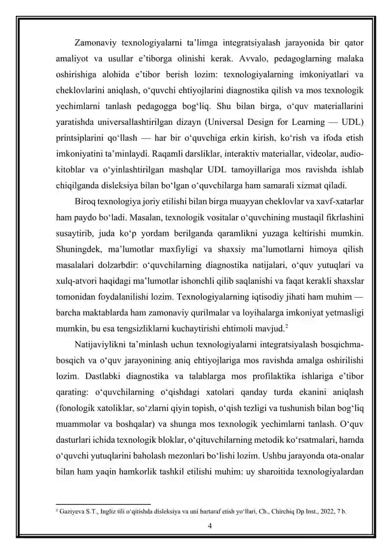 Disleksiya bor o'quvchilar bilan ishlashda zamonaviy texnologiyalar 4