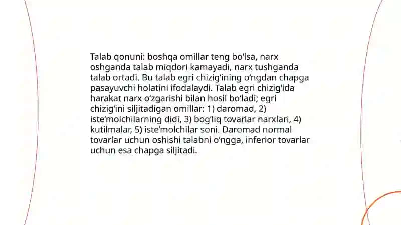 Talab va taklif nazariyasi 4