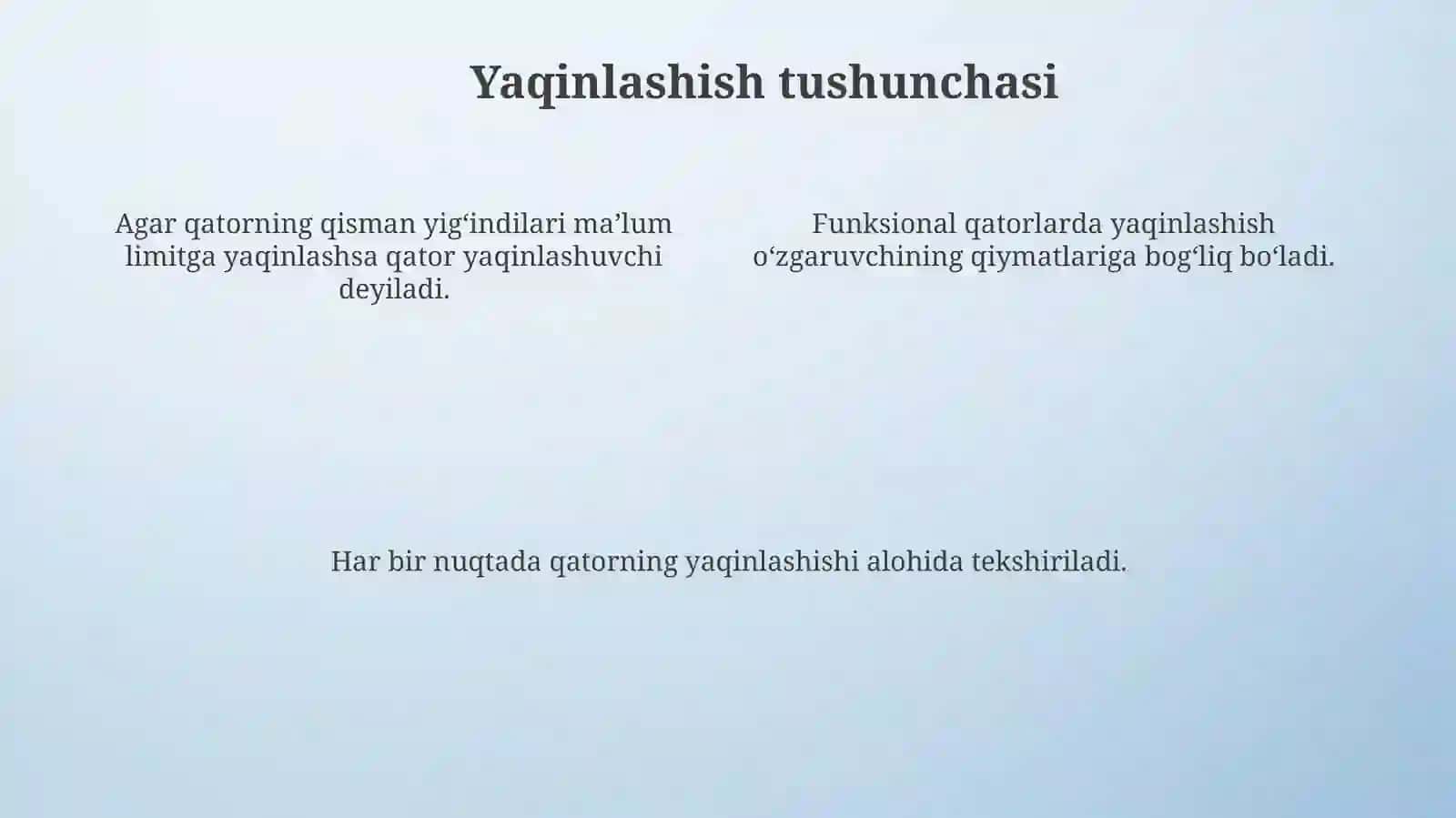 Funksional qatorning yaqinlashish sohasi 4