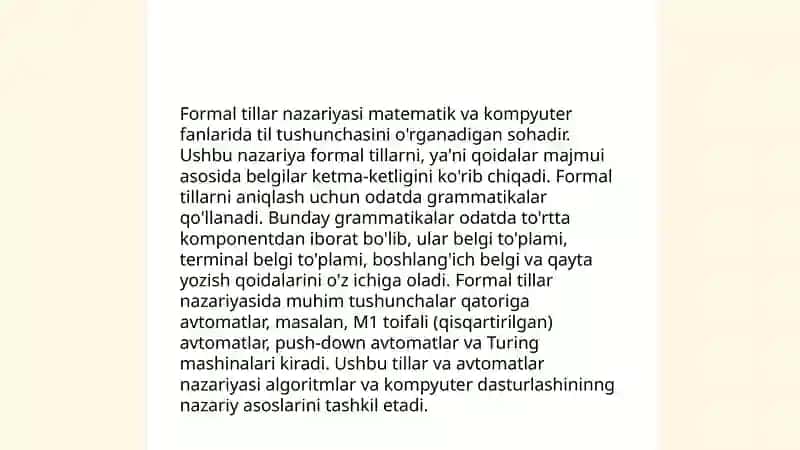 Algaritm va formal tillar nazariyasi asoslari 4