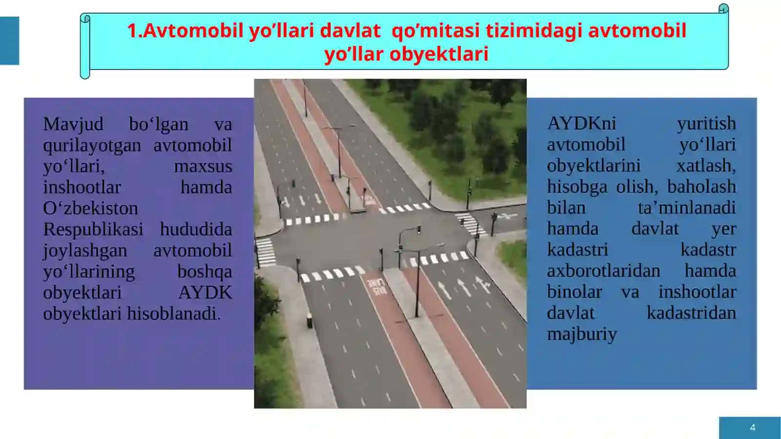 O’zbekiston Respublikasi Avtomobilyo’llari davlat qo’mitasini tizimi 4