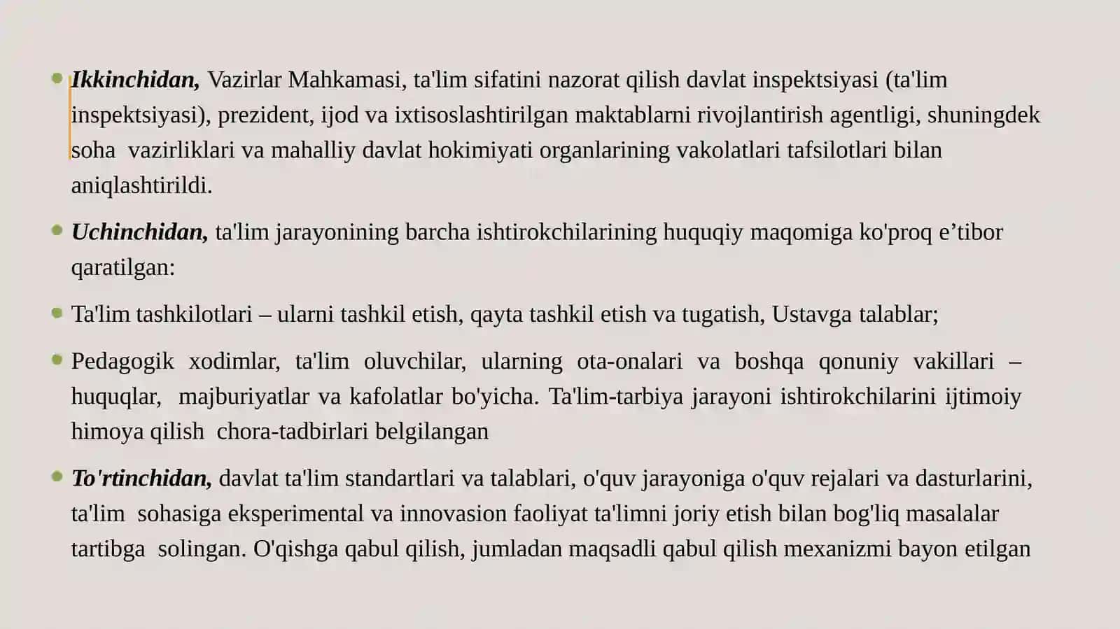 TA'LIM TIZIMINI RIVOJLANTIRISH SOHASIDAGI ISLOHOTLAR 4