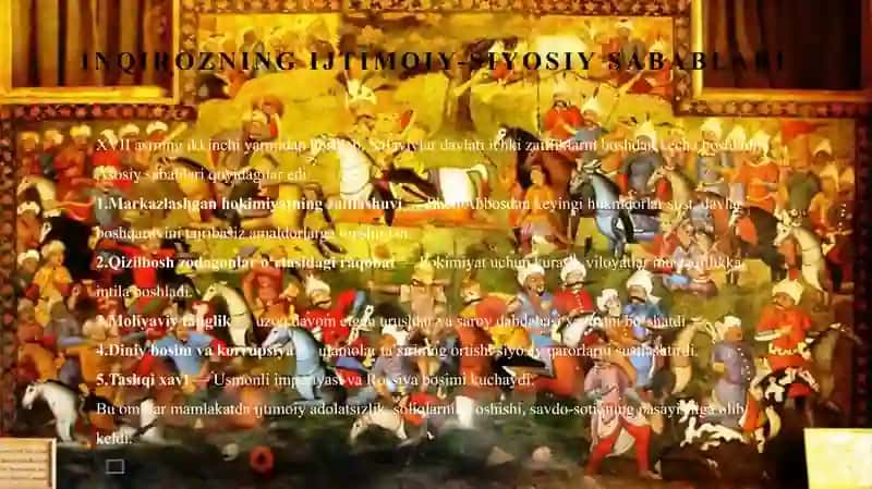 safaviylar davlatining qulashi va feodal nizolar 4