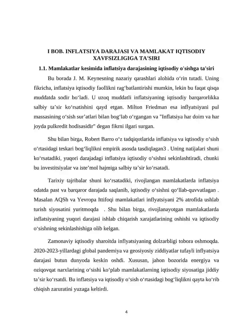 Rivojlangan mamlakatlarda inflyatsiya o’sish sur’ati dinamikasi va tahlili 4