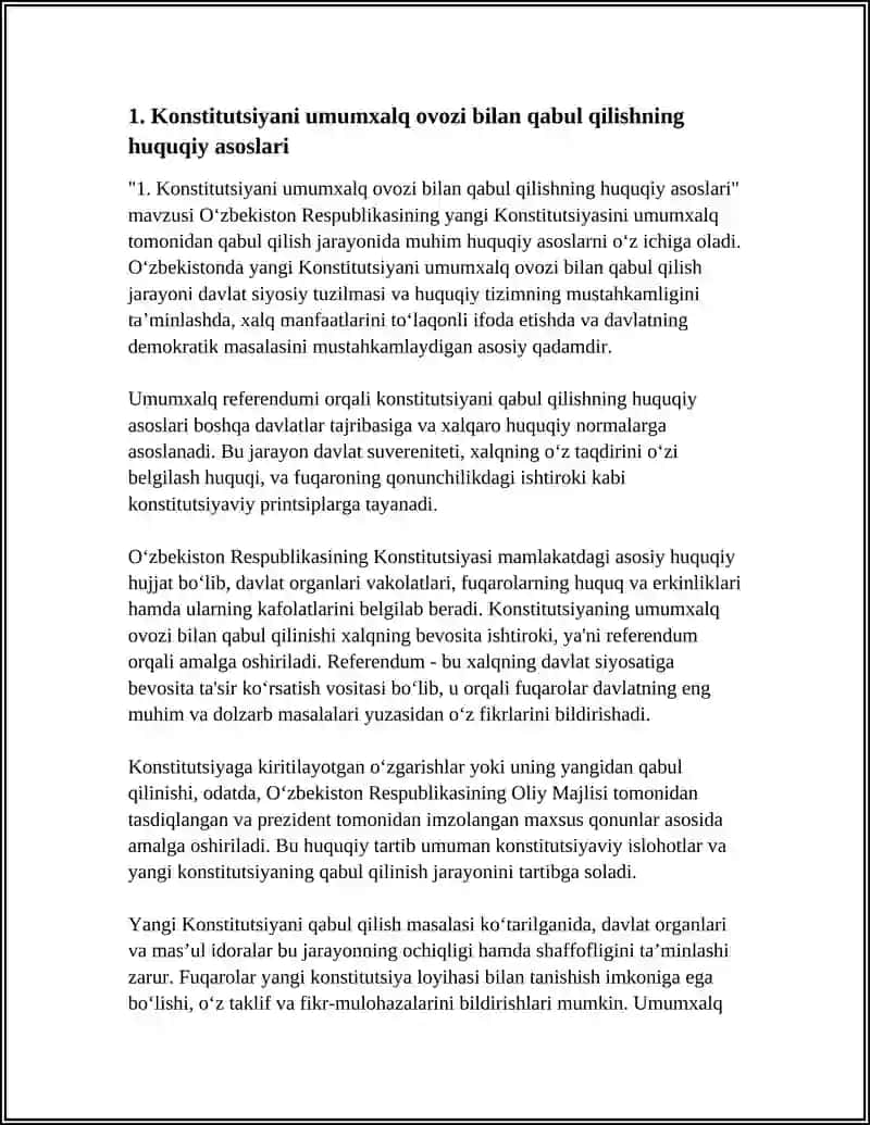 Oʻzbekiston Respublikasining yangi Konstitutsiyasining Umumxalq tomonidan Qabul qilinishi 4