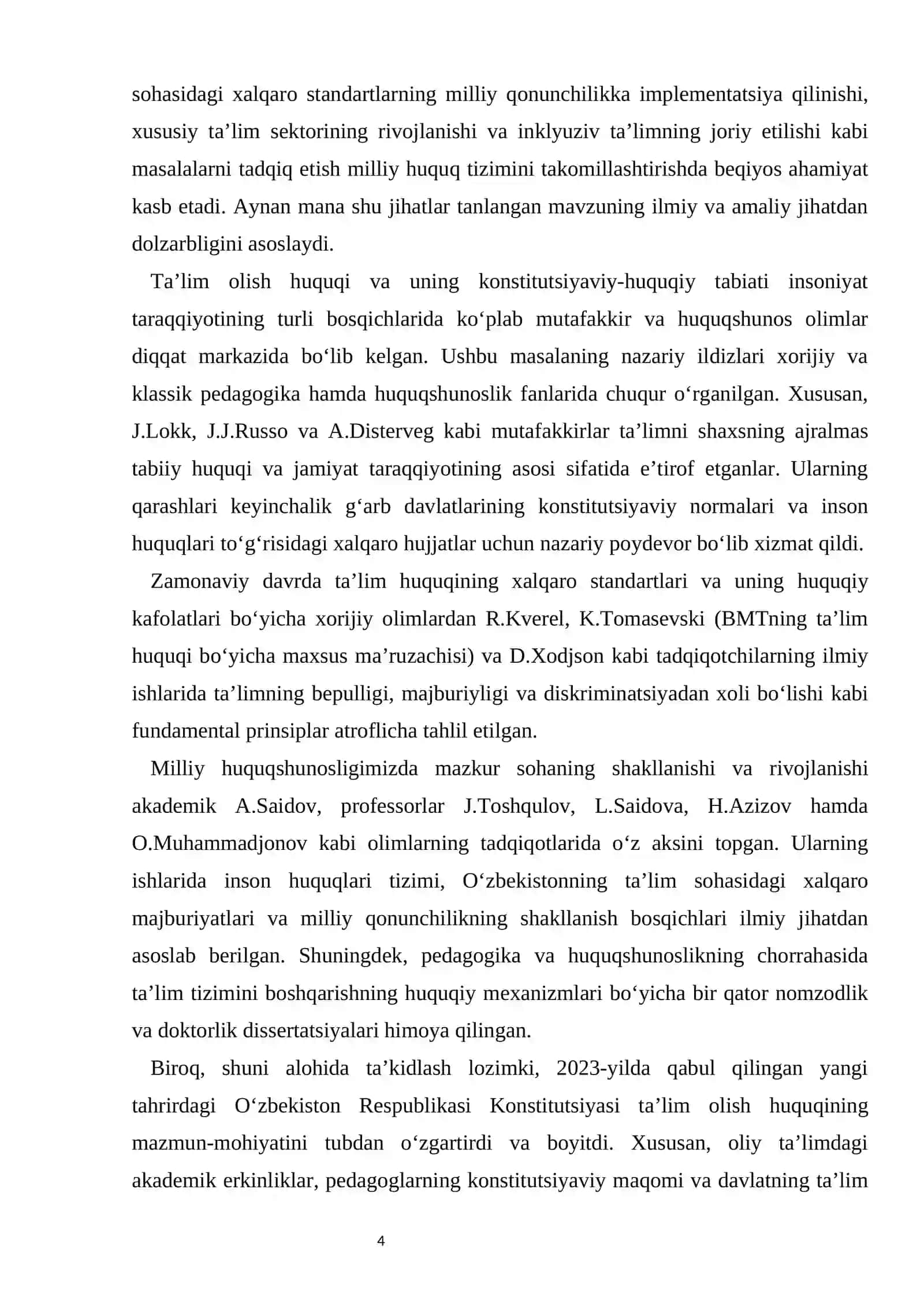 Konstitutsiyada ta’lim olish huquqining tarixiy rivojlanishi kurs ishi 4